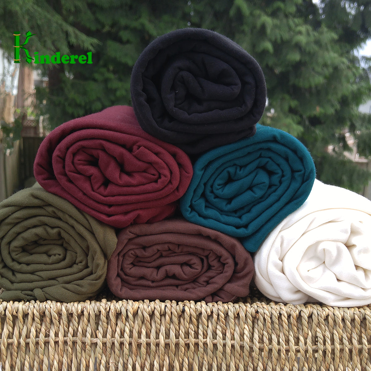 BAMBOO Stretch Jersey Fabric Olive by the Yard - Kinderel Bamboo Fabrics