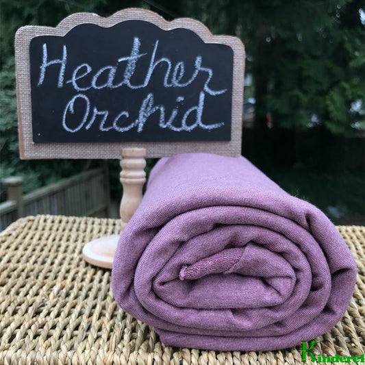 Heather Orchid Stretch French Terry by the Yard or Wholesale - Kinderel Organic Fabrics
