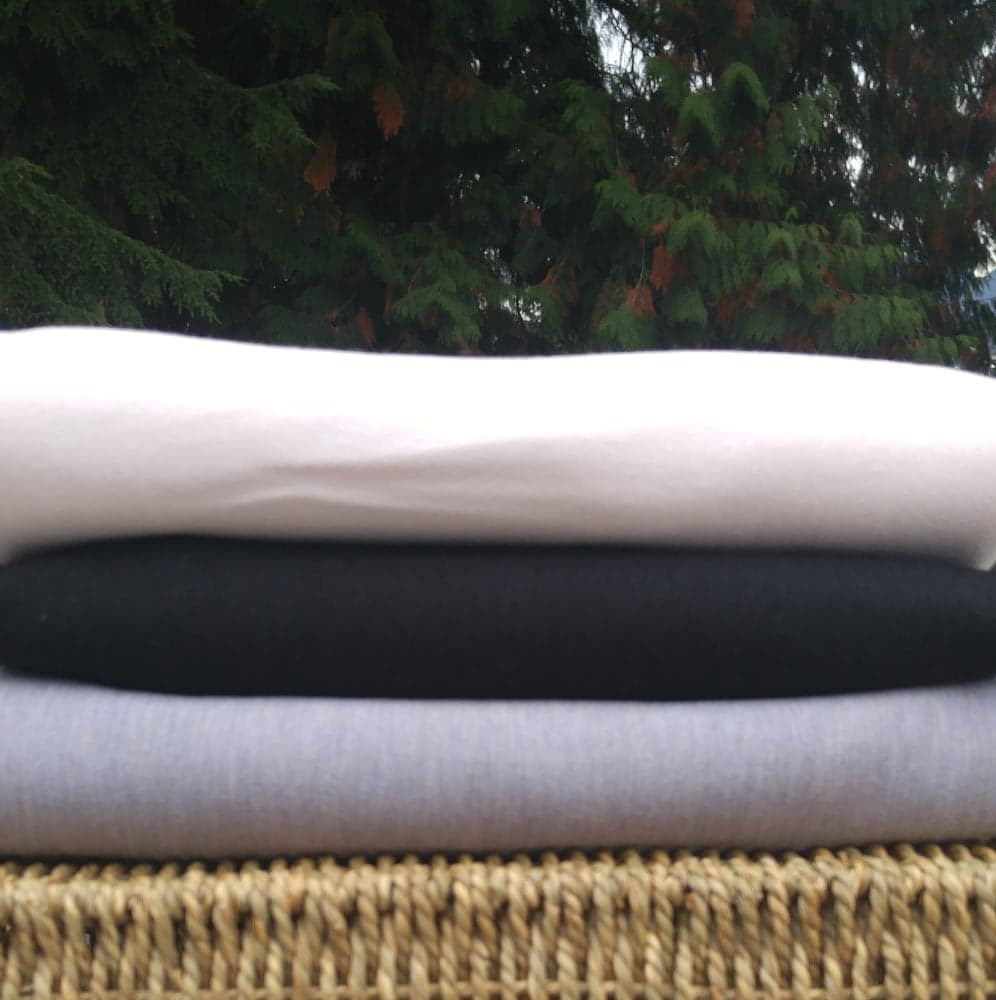 Bamboo Stretch Fleece Knit Fabric, Black by the Yard - Kinderel Organic Fabrics