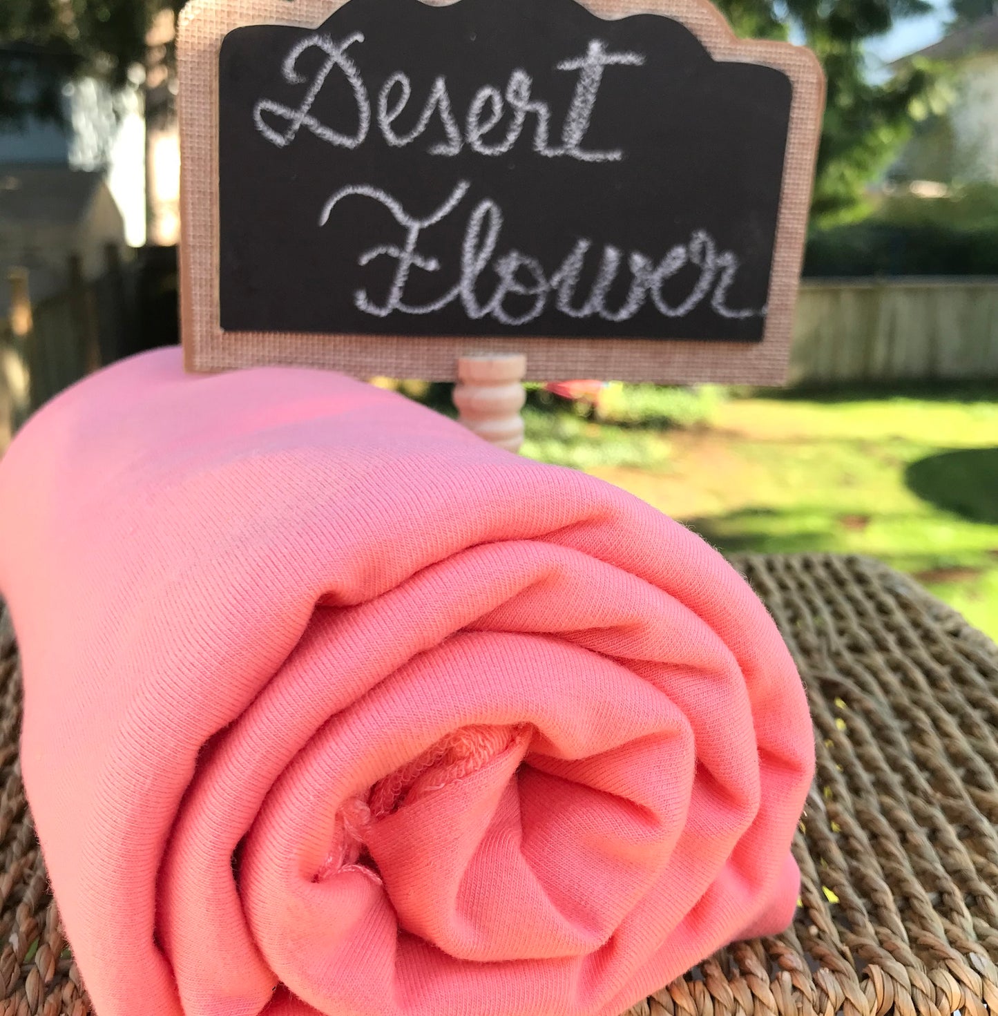 Desert Flower Bamboo Cotton Stretch French Terry by the Yard or Wholesale