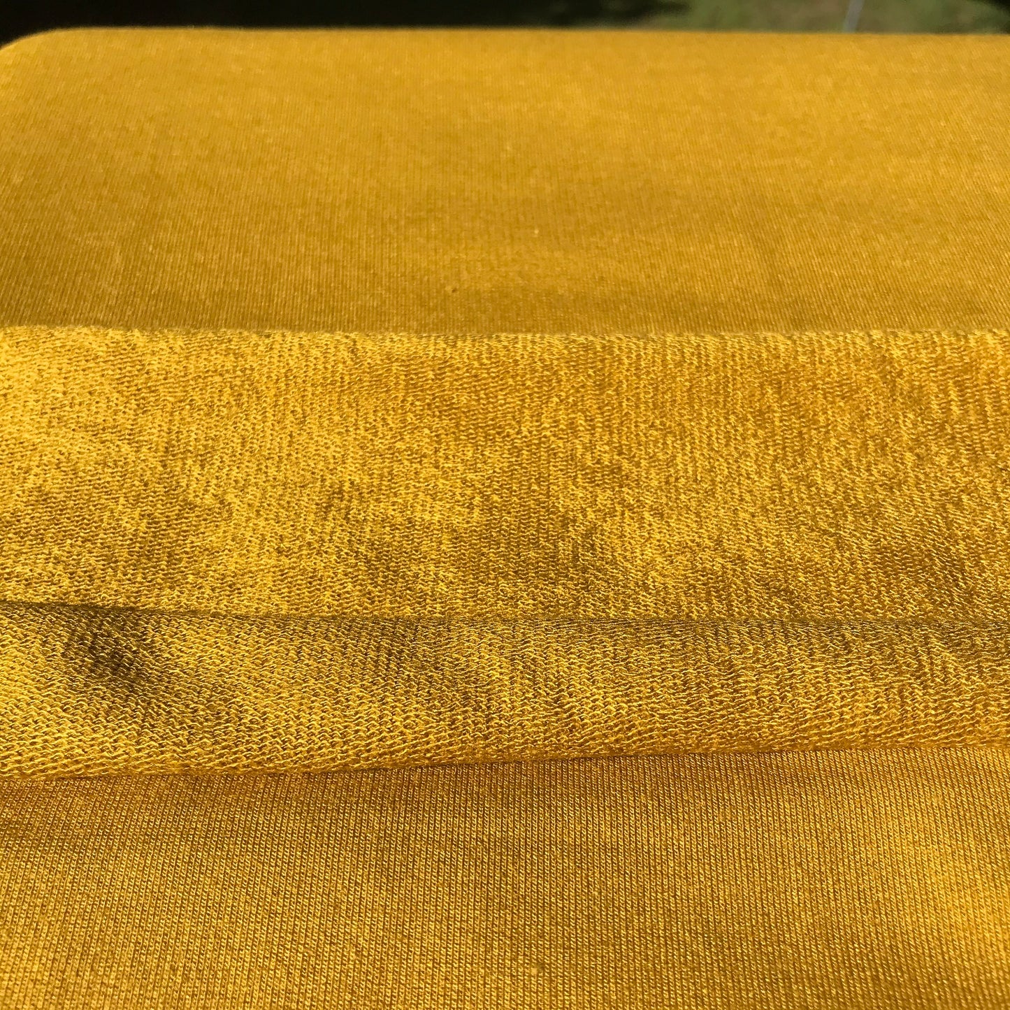 Golden Yellow Bamboo Stretch French Terry Fabric by the Yard or Wholesale - Kinderel Organic Fabrics