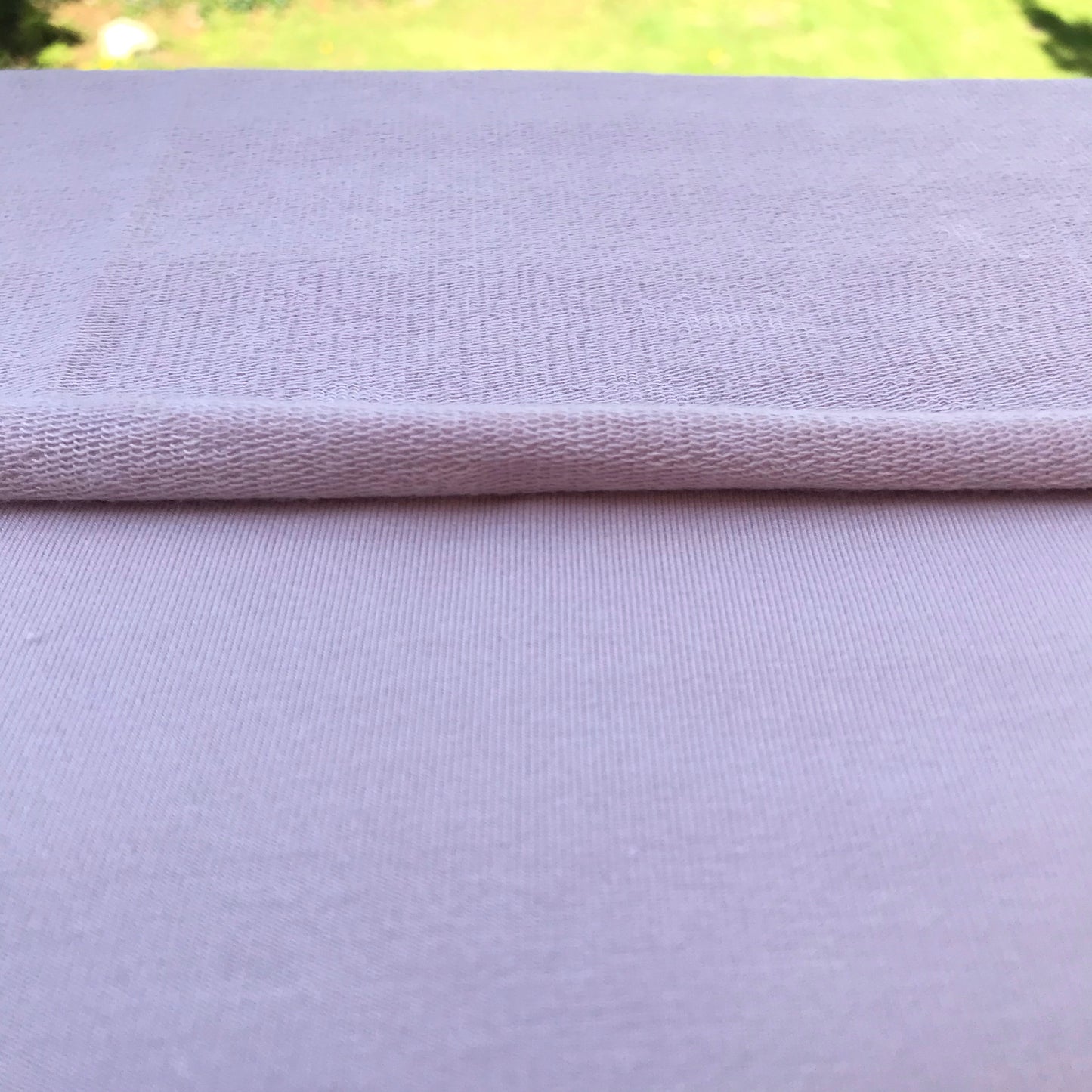 Lilac Bamboo Cotton Stretch French Terry, by the Yard or Wholesale - Kinderel Organic Fabrics