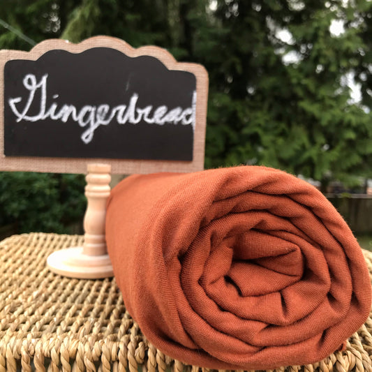 Gingerbread / Rust Bamboo Cotton Stretch French Terry - by the Yard or Wholesale - Kinderel Organic Fabrics