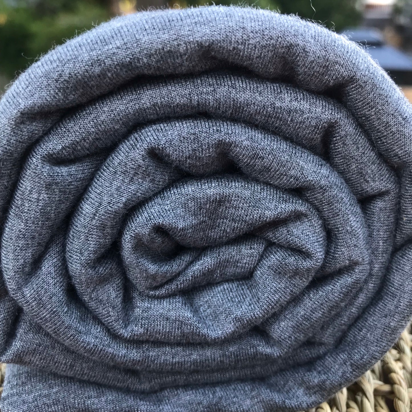 Bamboo Stretch French Terry, Heather Grey Dark, Wholesale from $8.95 yard - Kinderel Organic Fabrics