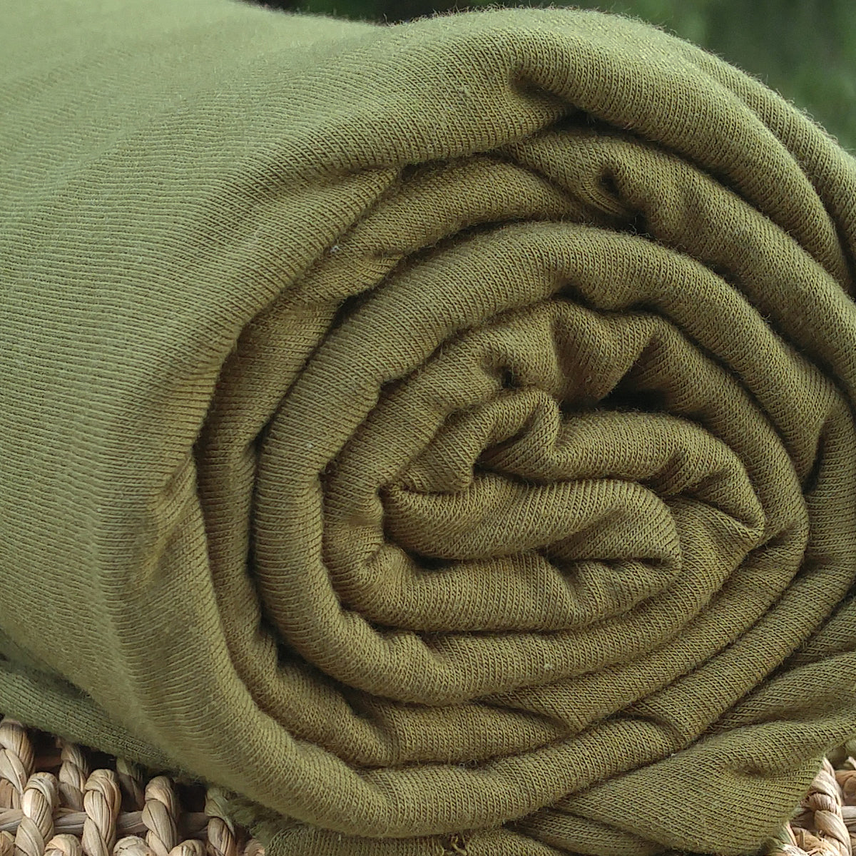 BAMBOO Stretch Jersey Fabric Olive by the Yard - Kinderel Bamboo Fabrics