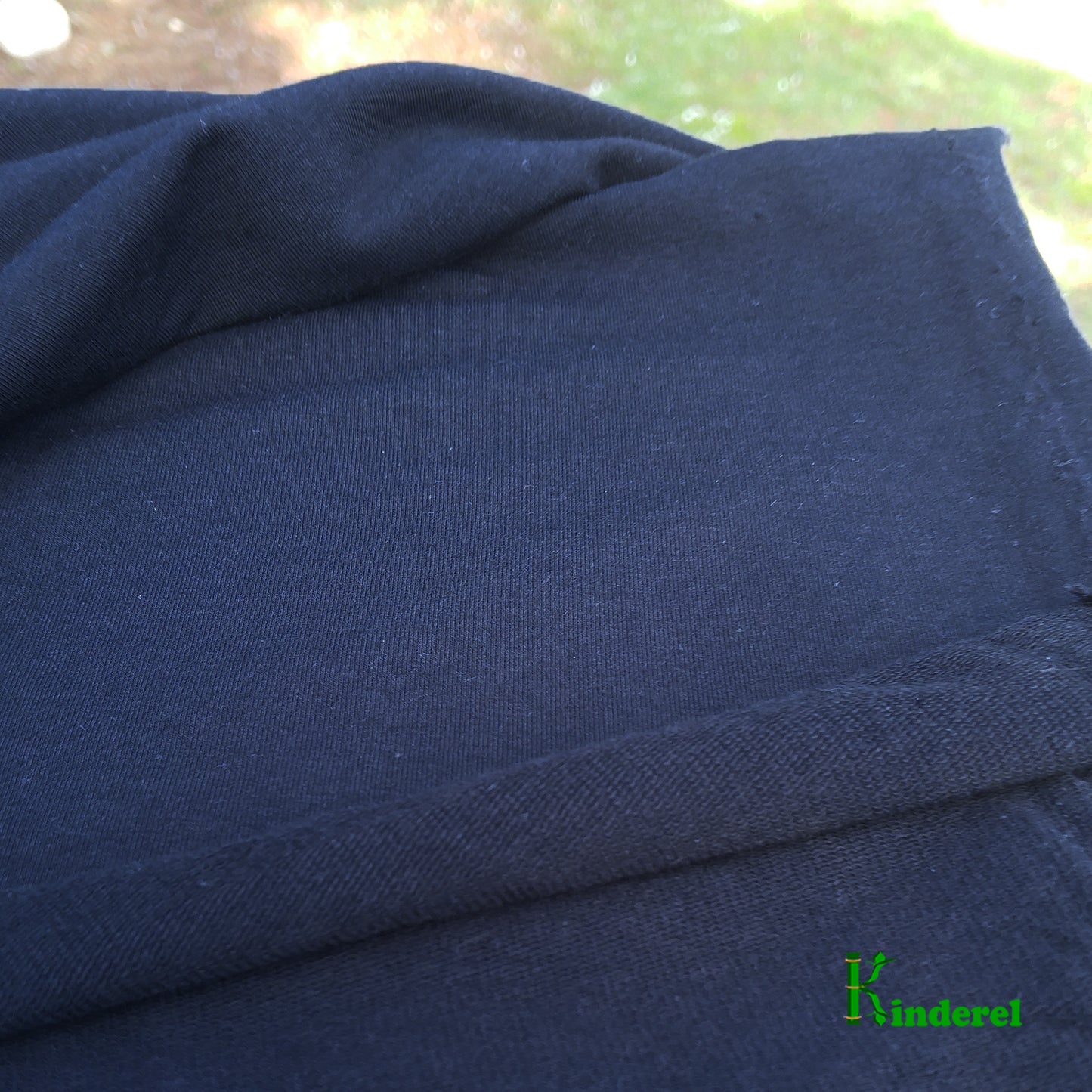 Black Bamboo Stretch French Terry Fabric by the Yard - Kinderel Organic Fabrics