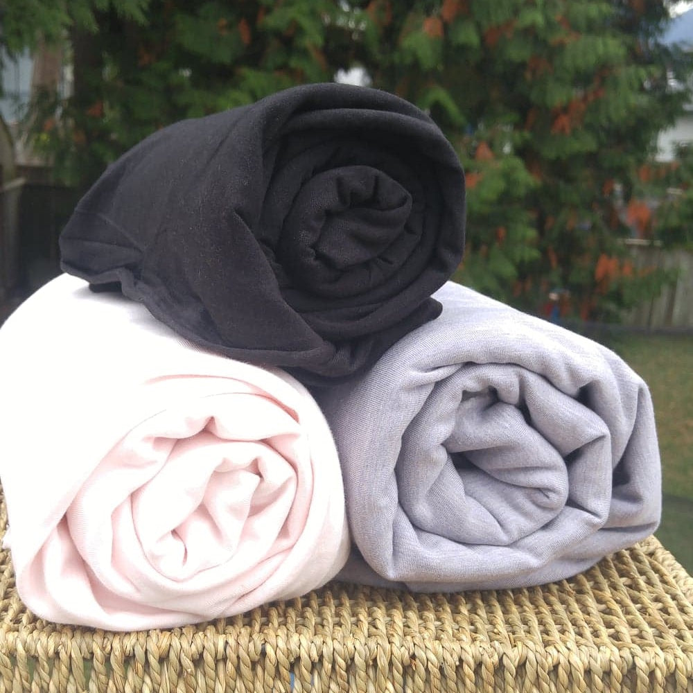 Bamboo Stretch Fleece Knit Fabric, Black, Wholesale - Kinderel Organic Fabrics