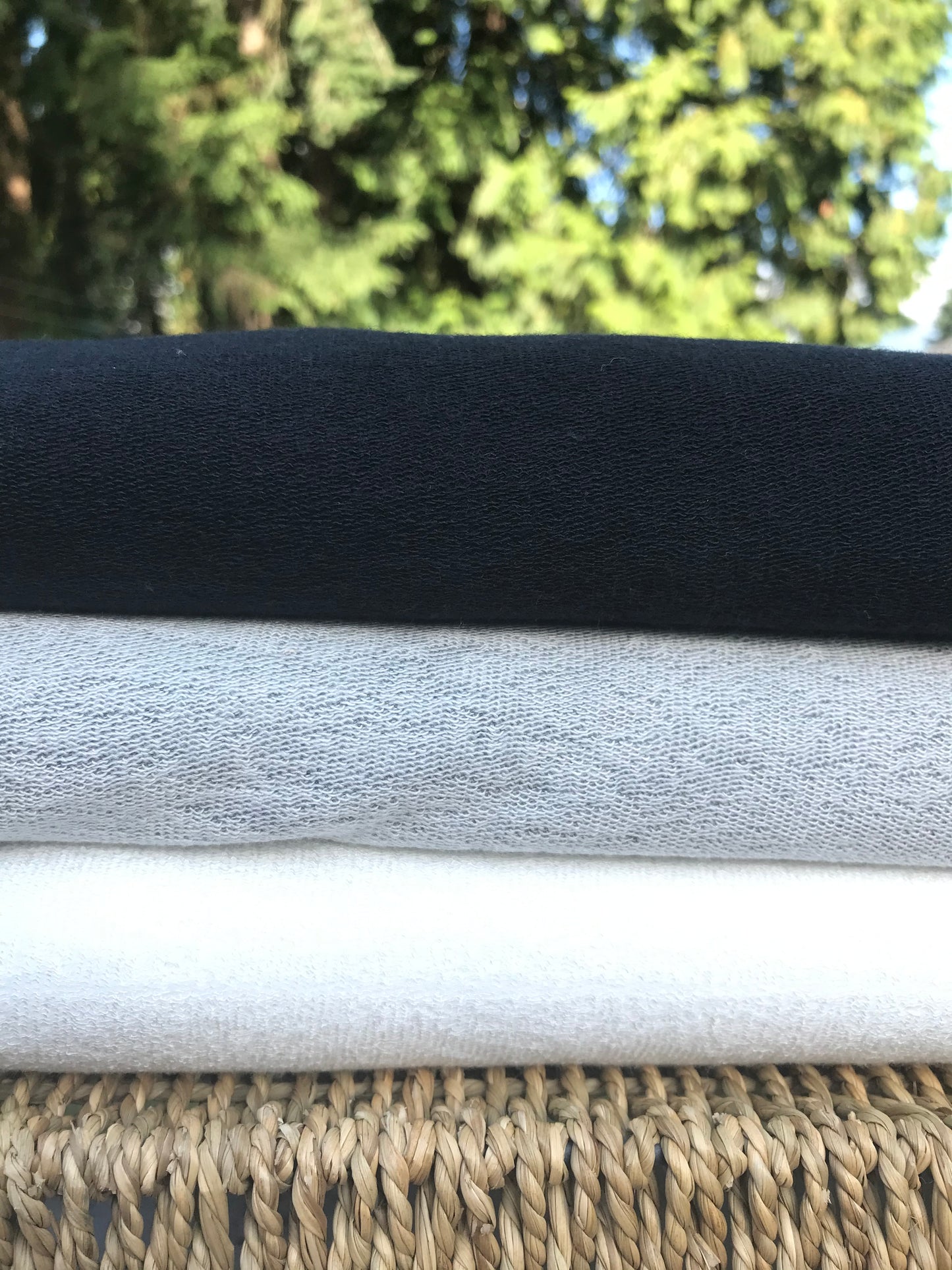 Heather Dark Grey Bamboo Cotton Stretch French Terry Fabric - Kinderel Organic Fabrics