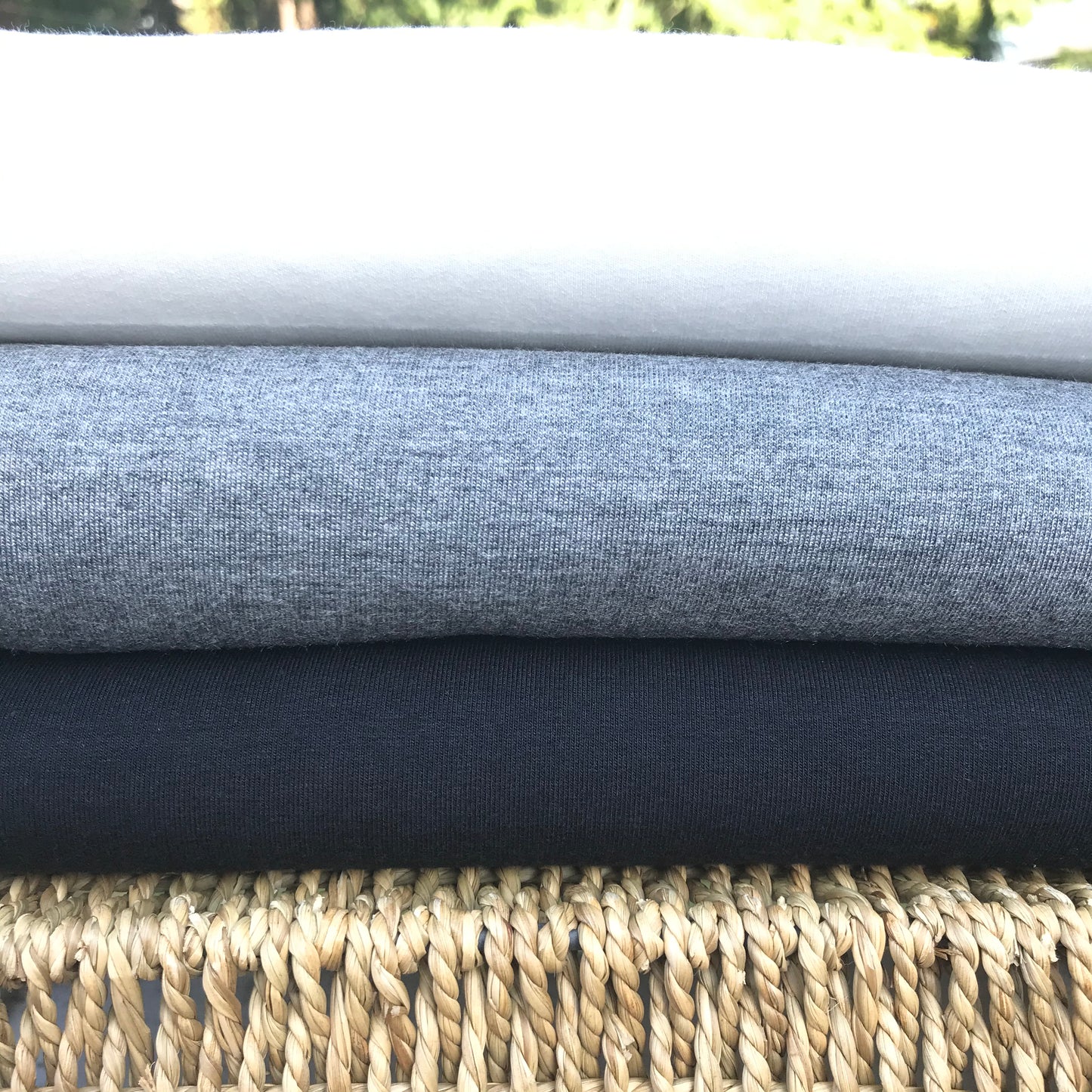 Heather Dark Grey Bamboo Cotton Stretch French Terry Fabric - Kinderel Organic Fabrics