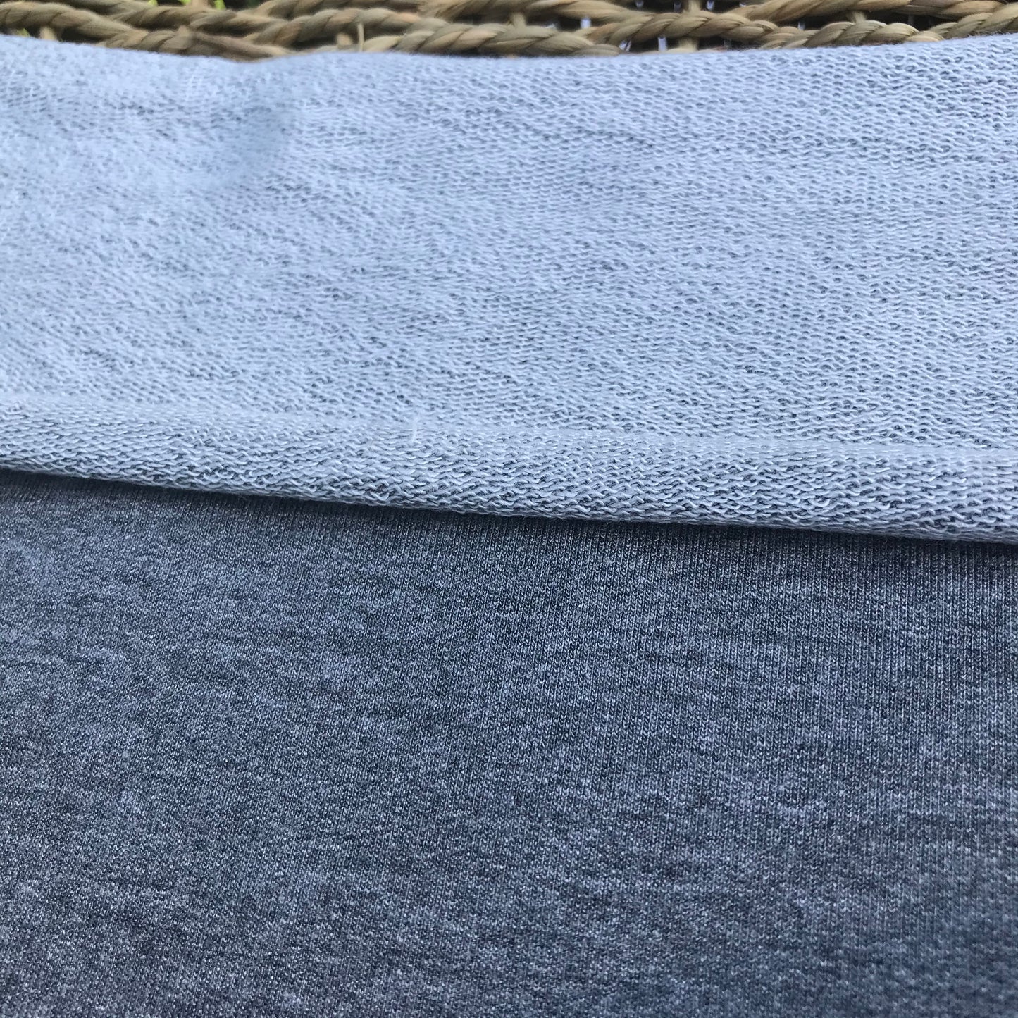 Heather Dark Grey Bamboo Cotton Stretch French Terry Fabric - Kinderel Organic Fabrics