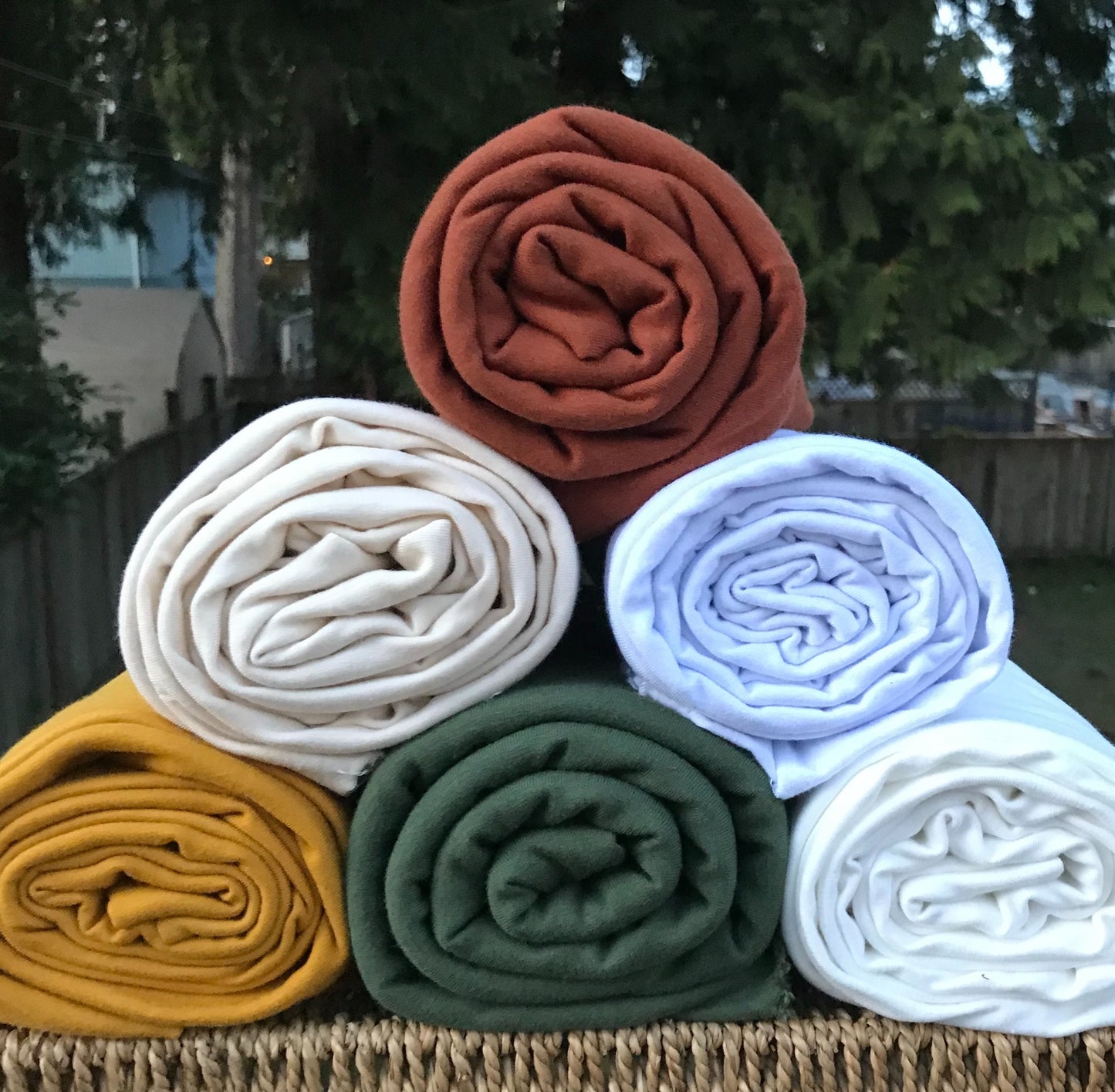 Gingerbread / Rust Bamboo Cotton Stretch French Terry - by the Yard or Wholesale - Kinderel Organic Fabrics