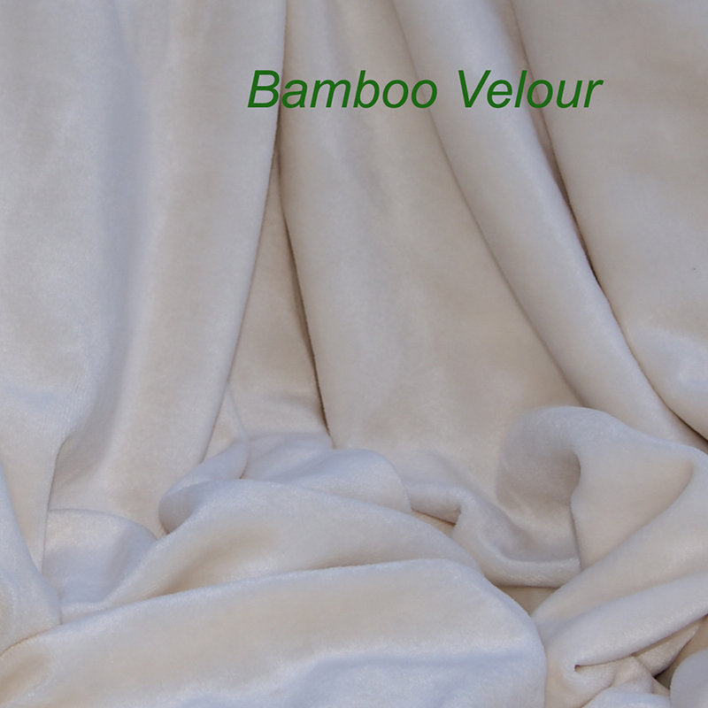 Bamboo Organic Cotton Velour Fabric OBV Natural Color by the Yard - Kinderel Organic Fabrics