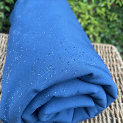 Stellar Blue with Black Softshell Fleece Dintex Fabric