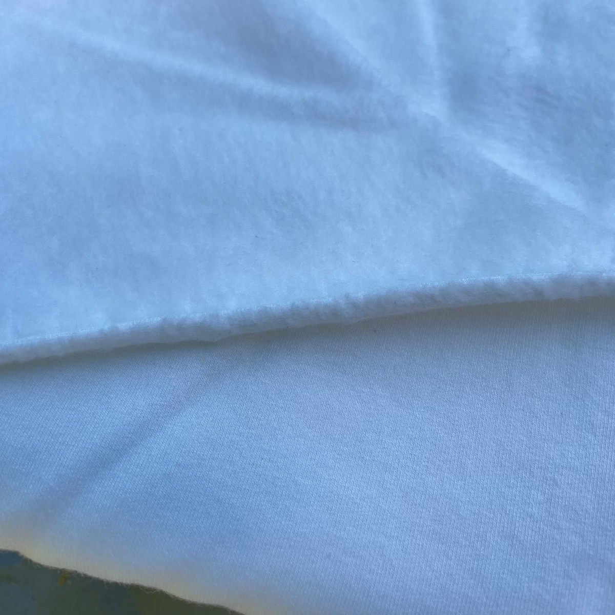 Close-up of bamboo fleece fabric with visible texture