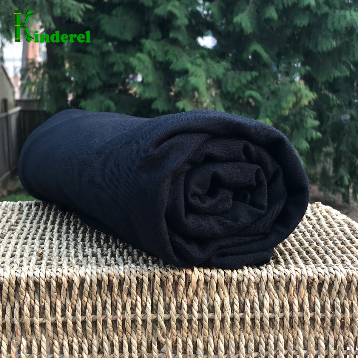 Bamboo Merino Stretch Fleece Fabric, Black, by the Yard and Wholesale - Kinderel Organic Fabrics