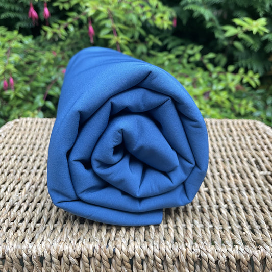 Stellar Blue with Black Softshell Fleece Dintex Fabric