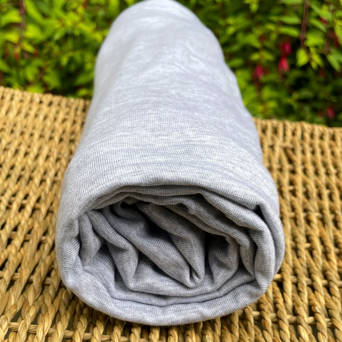 Bamboo Merino Stretch Jersey Fabric Heather Light Grey by the Yard or Wholesale - Kinderel Organic Fabrics