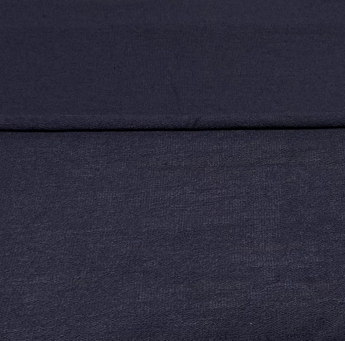 Bamboo Merino Stretch French Terry Fabric, Marine Navy - Kinderel Organic Fabrics