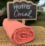BAMBOO Stretch Jersey Fabric Heather Coral by the Yard or Wholesale - Kinderel Bamboo Fabrics