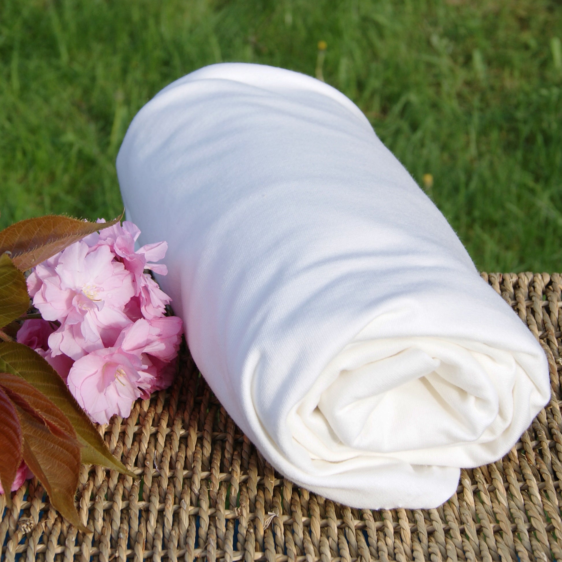 Organic Cotton French Terry Fabric Wholesale - Natural/Ecru - Kinderel Bamboo Fabrics