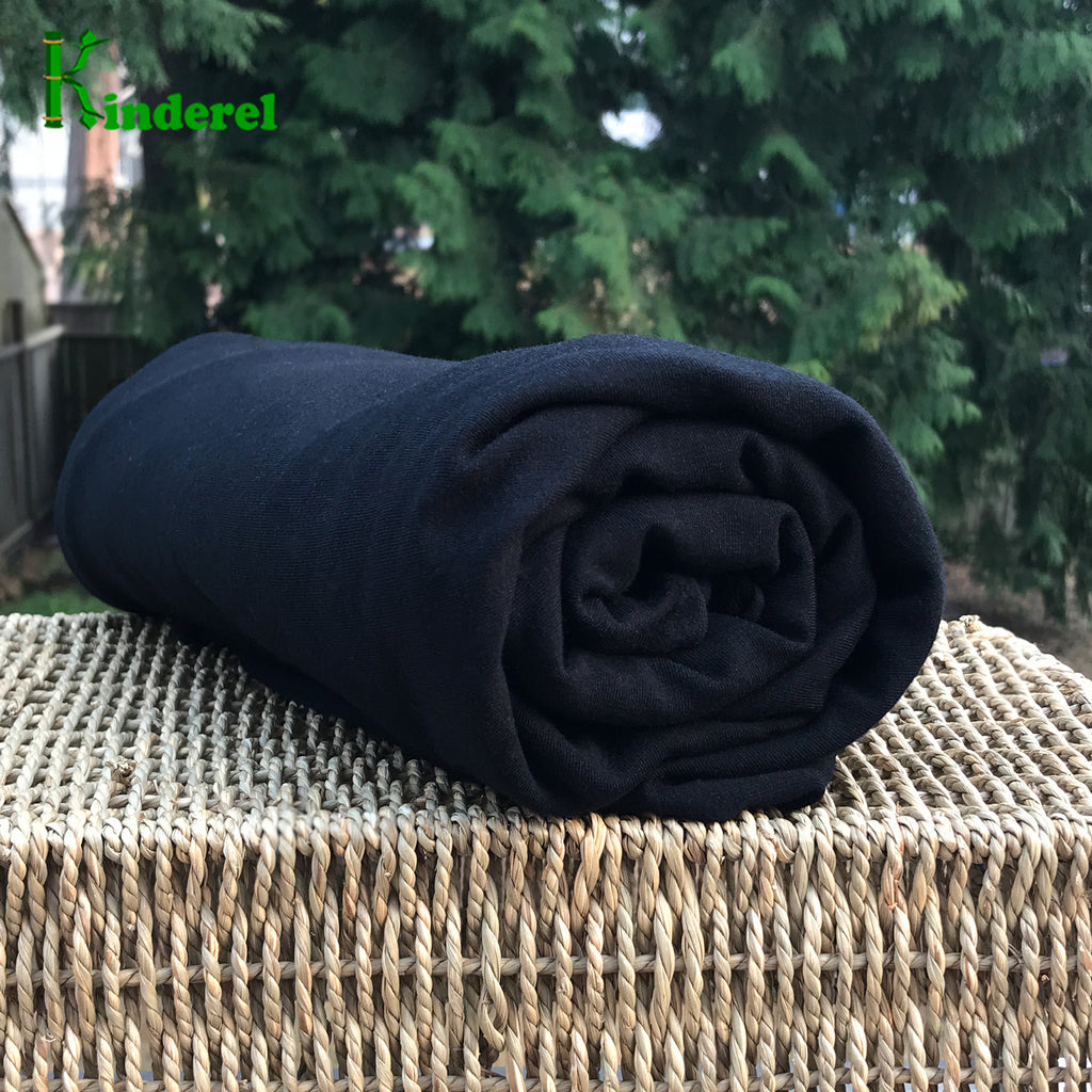 Black Stretch Fleece Fabric by the Yard  Stretch Fleece Fabrics – Kinderel  Organic Fabrics