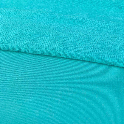 Bamboo Stretch French Terry Aqua Fabric by the Yard or Wholesale - Kinderel Bamboo Fabrics