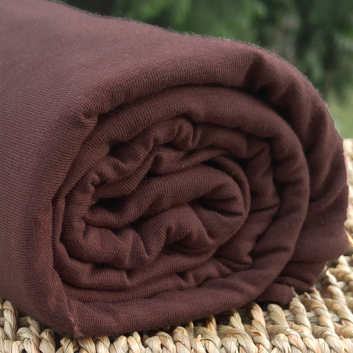BAMBOO Stretch Jersey Fabric Chicory Coffee - Kinderel Organic Fabrics