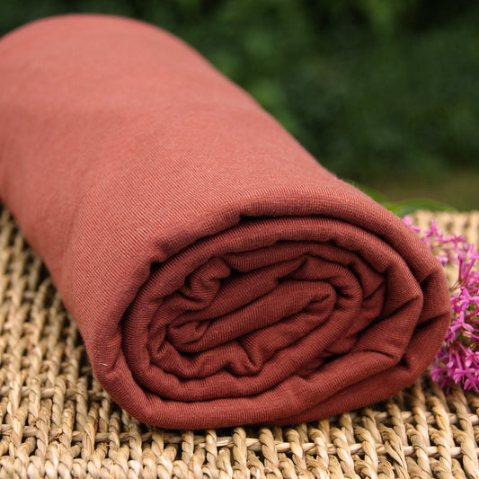 BAMBOO Stretch Jersey Fabric Gingerbread / Rust by the Yard or Wholesale - Kinderel Bamboo Fabrics