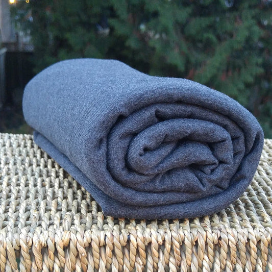 Bamboo Stretch Jersey, Heather Graphite by the Yard - Kinderel Bamboo Fabrics