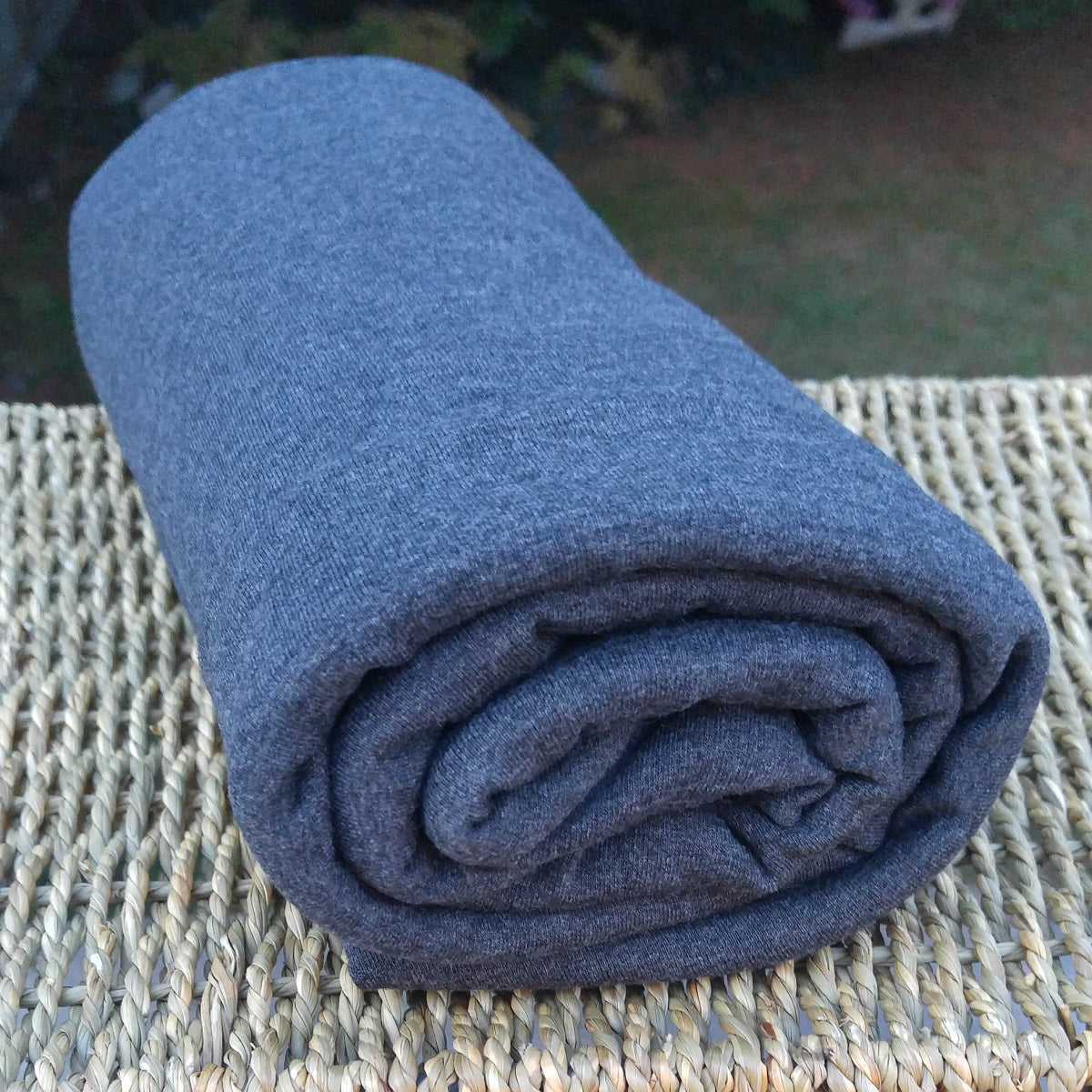 Bamboo Stretch Jersey, Heather Graphite by the Yard - Kinderel Bamboo Fabrics