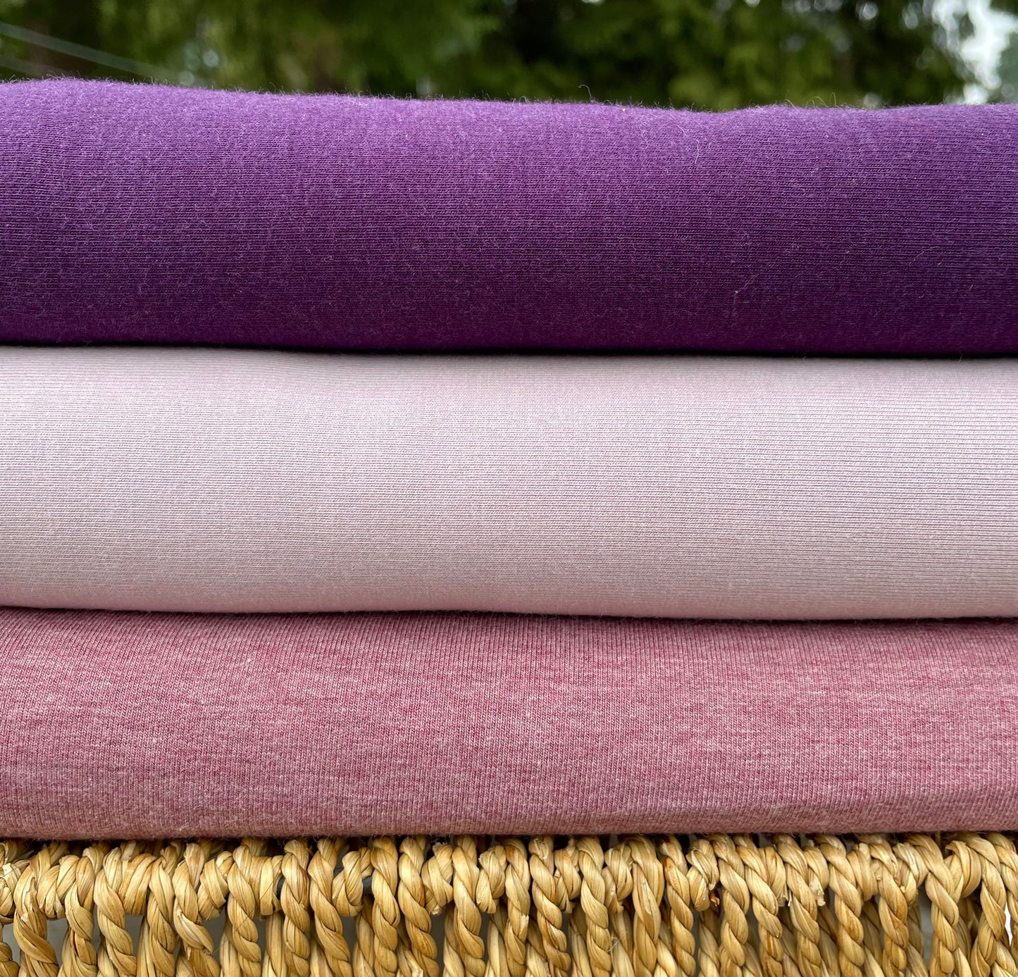 Plum Bamboo Stretch French Terry,  by the Yard or Wholesale