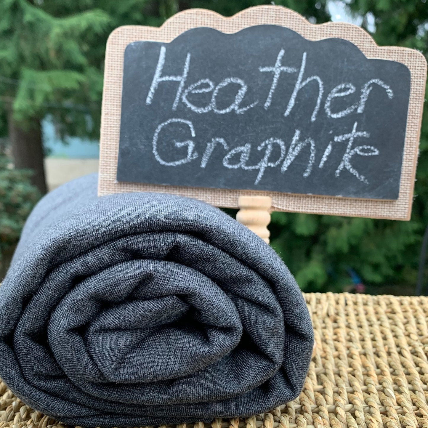 Tencel Lyocell Stretch French Terry, Heather Graphite by the Yard or Wholesale - Kinderel Bamboo Fabrics