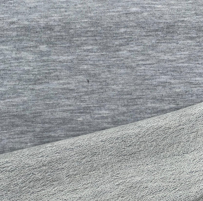 Bamboo Merino Wool Stretch French Terry, Heather Light  Grey by the Yard - Kinderel Bamboo Fabrics