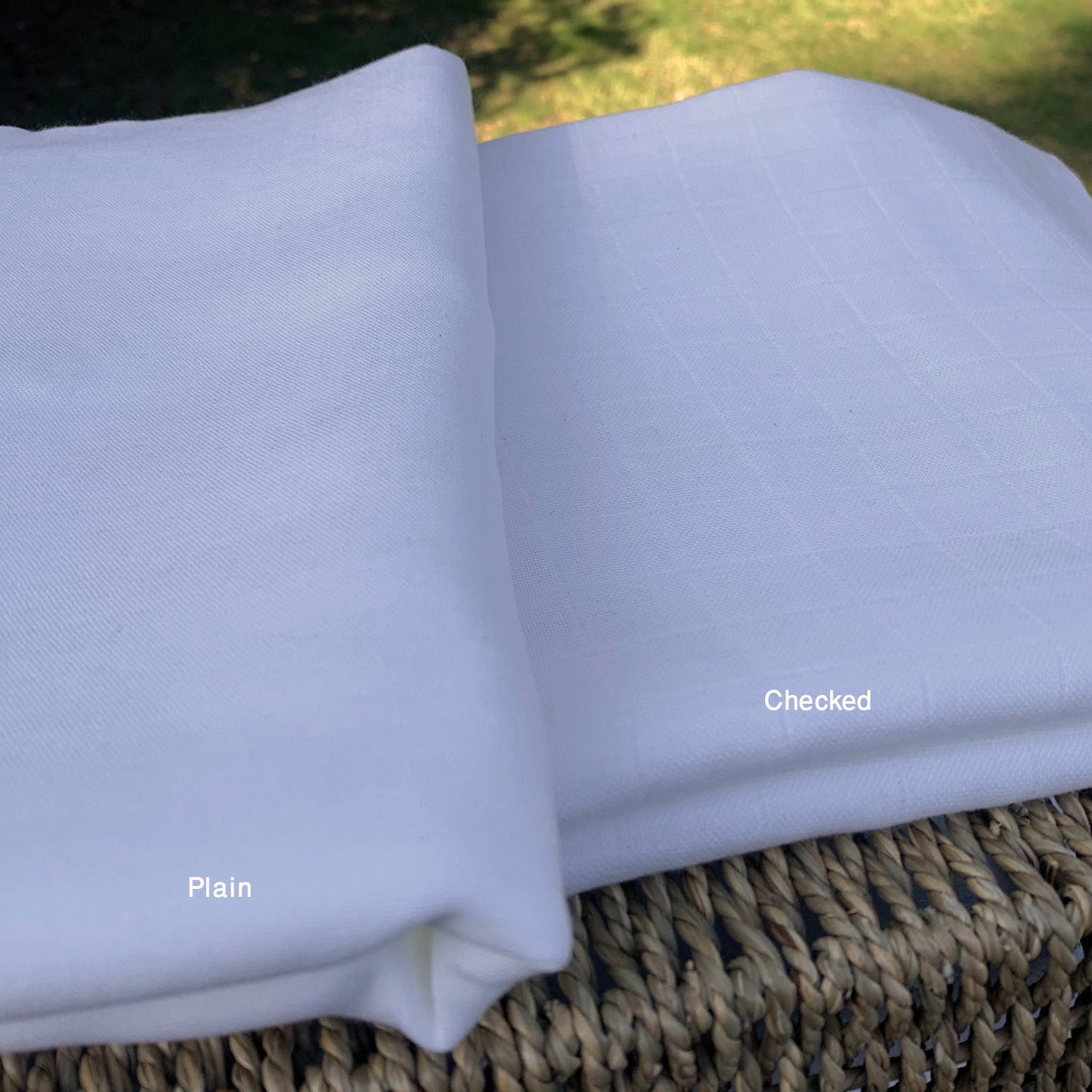 BAMBOO Muslin Swaddle Fabric (Checked) Wholesale Natural Bolts from $US 5.70/yard - Kinderel Bamboo Fabrics