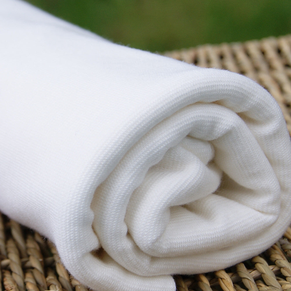 Bamboo Stretch Rib 1x1 Fabric, Natural - Kinderel Bamboo Fabrics