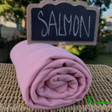 Salmon Rose Bamboo Stretch French Terry by the Yard or Wholesale - Kinderel Bamboo Fabrics