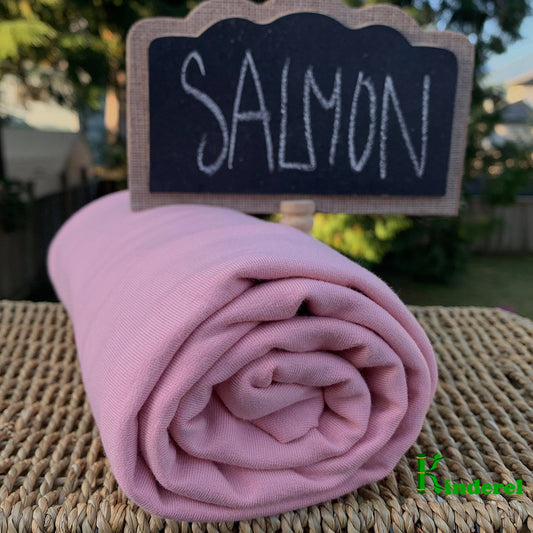 BAMBOO Stretch Jersey Fabric Salmon by the Yard or Wholesale - Kinderel Bamboo Fabrics