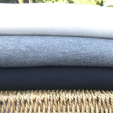 Heather Dark Grey Bamboo Cotton Stretch French Terry Fabric